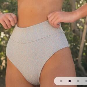 NWT Montce Disco Sparkle High Rise Bikini Bottom  with rainbow shimmer XL